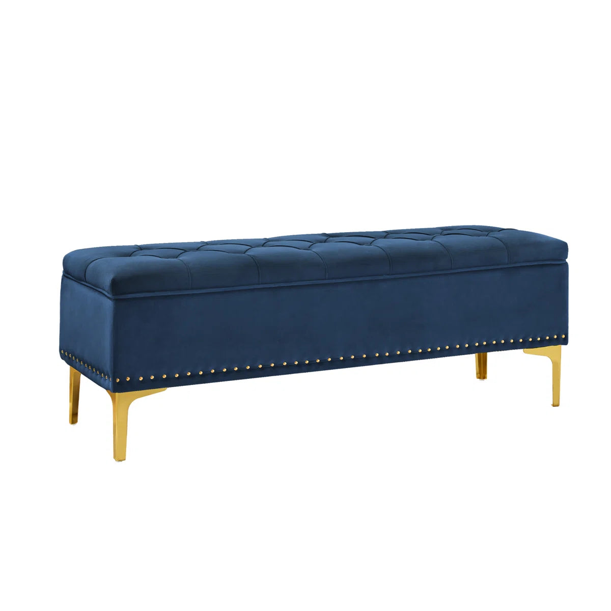 Brishaun Linen Upholstered Storage Bench - Royal Blue