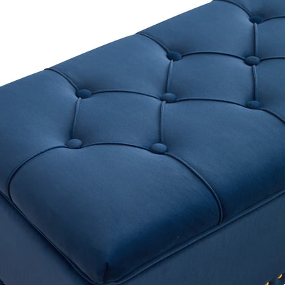 Brishaun Linen Upholstered Storage Bench - Royal Blue