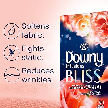 Downy Infusions Bliss Dryer Sheets, Amber Rose, 130 Count