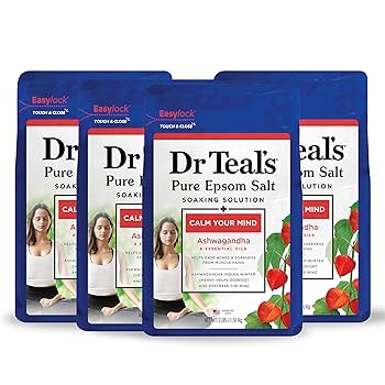 Dr Teal's Epsom Salt Soaking Solution Ashwagandha 3 Lbs