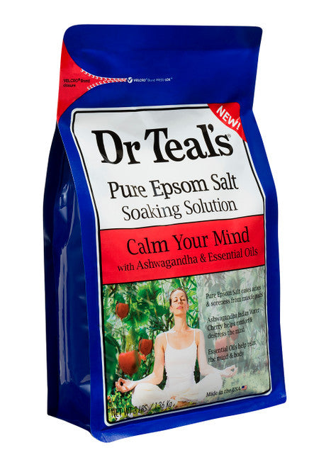 Dr Teal's Epsom Salt Soaking Solution Ashwagandha 3 Lbs