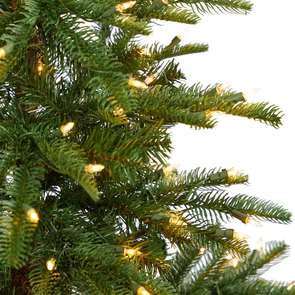Nearly Natural 5-ft Layered Washington Spruce Artificial Christmas Tree with 200 Clear Lights and 385 Bendable Branches