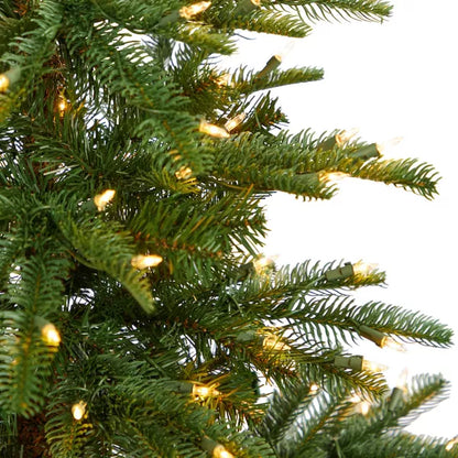 Nearly Natural 5-ft Layered Washington Spruce Artificial Christmas Tree with 200 Clear Lights and 385 Bendable Branches