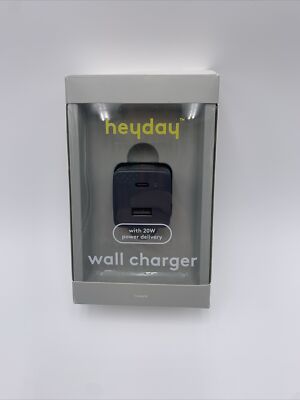Heyday 25W Dual Port USB-C/USB-A Wall Charger with Light