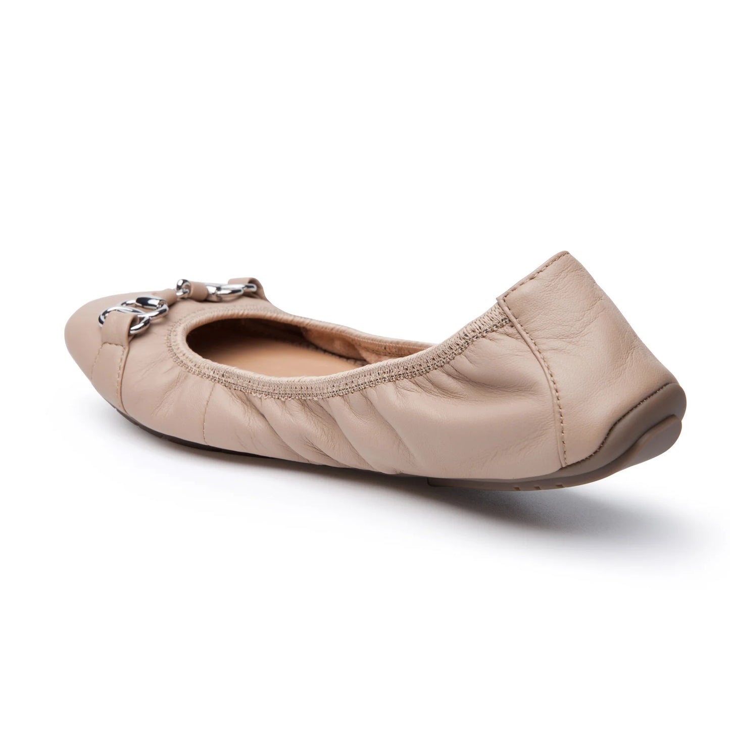 Me Too Olympia Ballet Flat w/ Ornament, Lt Nude Nappa - Size 7