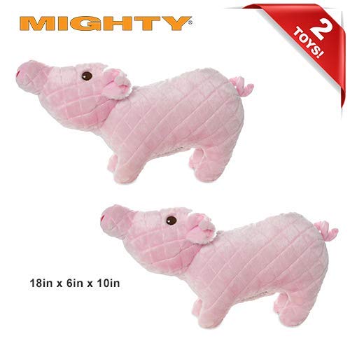 Mighty Farm Piglet Durable Plush Squeaky Dog Toy - Pink