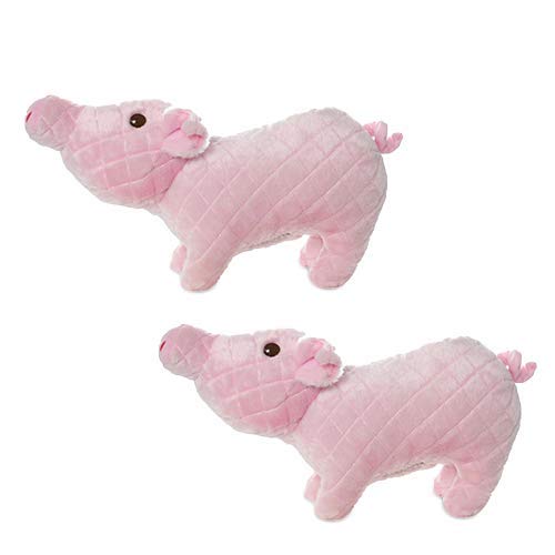 Mighty Farm Piglet Durable Plush Squeaky Dog Toy - Pink