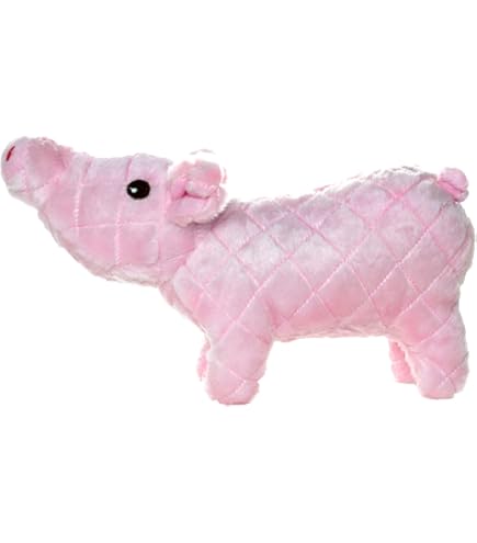 Mighty Farm Piglet Durable Plush Squeaky Dog Toy - Pink