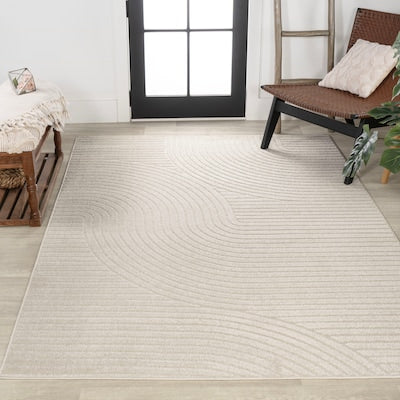 Nourison 5x8 Ft Ivory Beige Solid Contemporary Area Rug