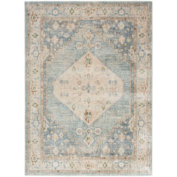 Nourison Astra Traditional Area Rug 3X5 Ft Beige Blue