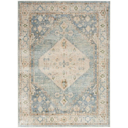 Nourison Astra Traditional Area Rug Beige Blue 3x5 Ft
