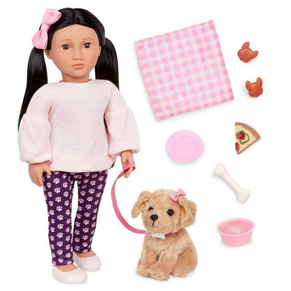 Our Generation Jin & Charm 18" Doll & Pet Set