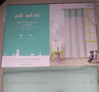 Pillowfort Striped Tassels Kids' Shower Curtain Blue - OEKO-TEX Certified