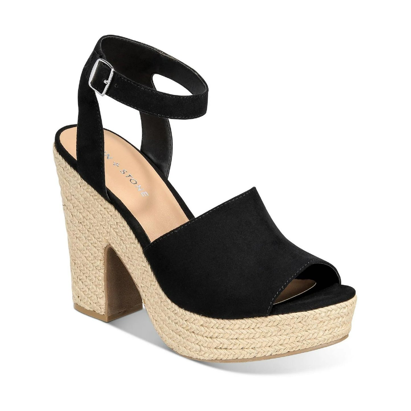 Sun + Stone Women's Fey Espadrille Platform Sandals, Black,  Size 10