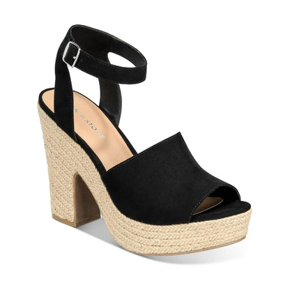 Sun + Stone Women's Fey Espadrille Platform Sandals, Black,  Size 10