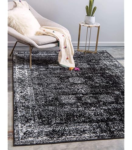 Unique Loom Vintage Black Rug