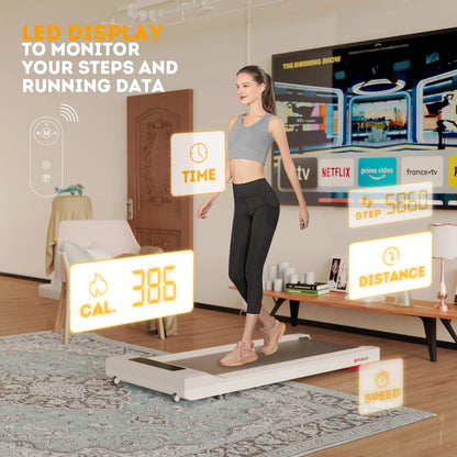 Bifanuo Under Desk Treadmill, Walking Pad 2.25HP, Walking Treadmill with 265lbs Weight Capacity, for Office Under Desk with Remote Control, Walking Jogging Machine for Home/Office Use