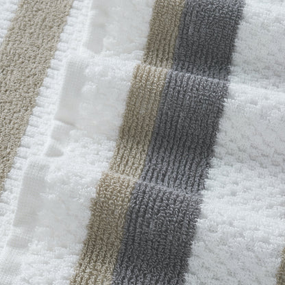 Modern Threads Pax Jacquard 6-Piece Adult Cotton Bath Towel Set, Khaki