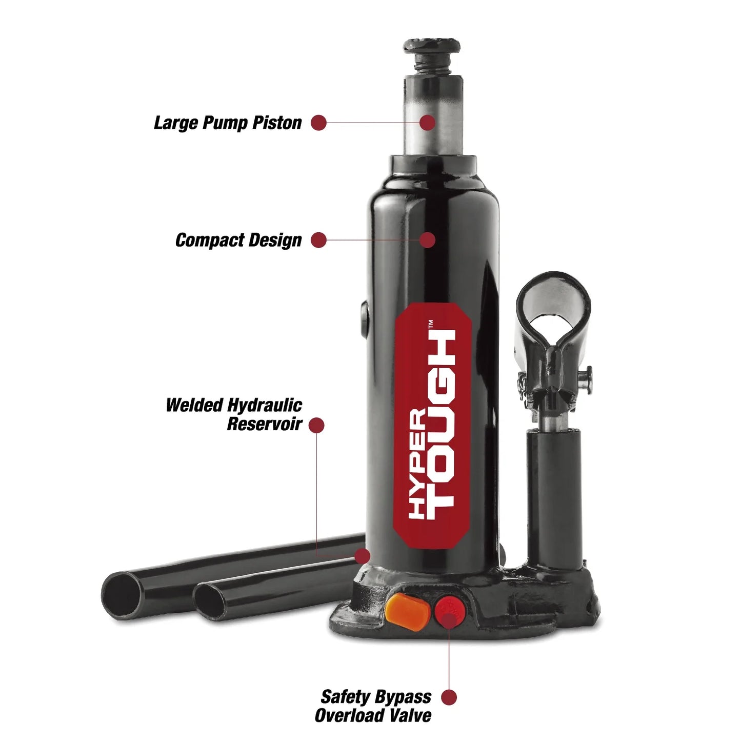 Torin Inc Hyper Tough T90203W 2 Ton Bottle Jack Black