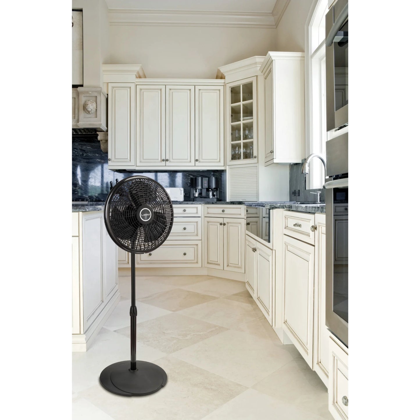 Lasko 16" Performance Oscillating Pedestal Fan with 3 Speeds, 2527, Black