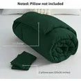 Dark Emerald Green Comforter Set Full Size, 3 Pieces Solid Breathable Quilted Boho Style Forest Bedding Sets, Luxury Fluffy Soft Microfiber Comforter All Season(1 Comforter & 2 Pillowcases)