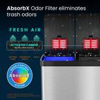 16 Gal Fire Rated Trash Can, Silver, Stainless Steel and ABS Plastic