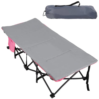 Kids Foldable Camping Cot with Mattress Pad