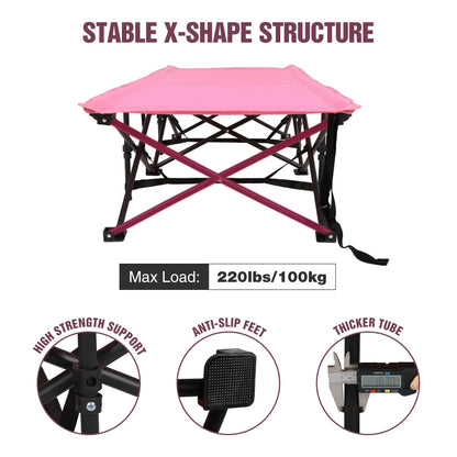 Kids Foldable Camping Cot with Mattress Pad