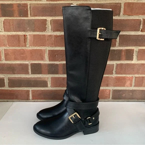 Thalia Sodi Womens Vada Black Knee High Riding Boots, Size 6.5