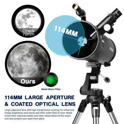 ESS Reflector Telescope Astronomical 500114AZ 150X for Adult Beginner Gift