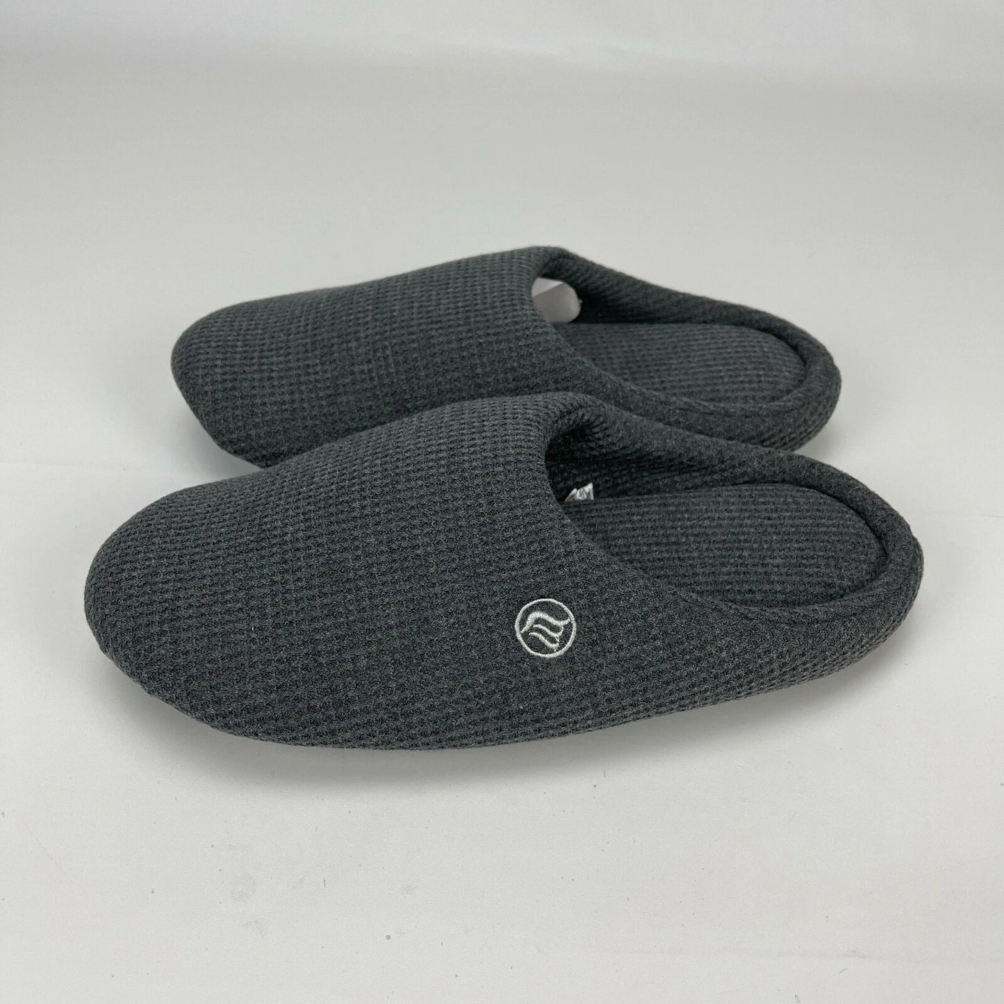 Merence Mens Grey Knit Warm House Slip on Moccasin Slippers Shoes Size Med 9-10