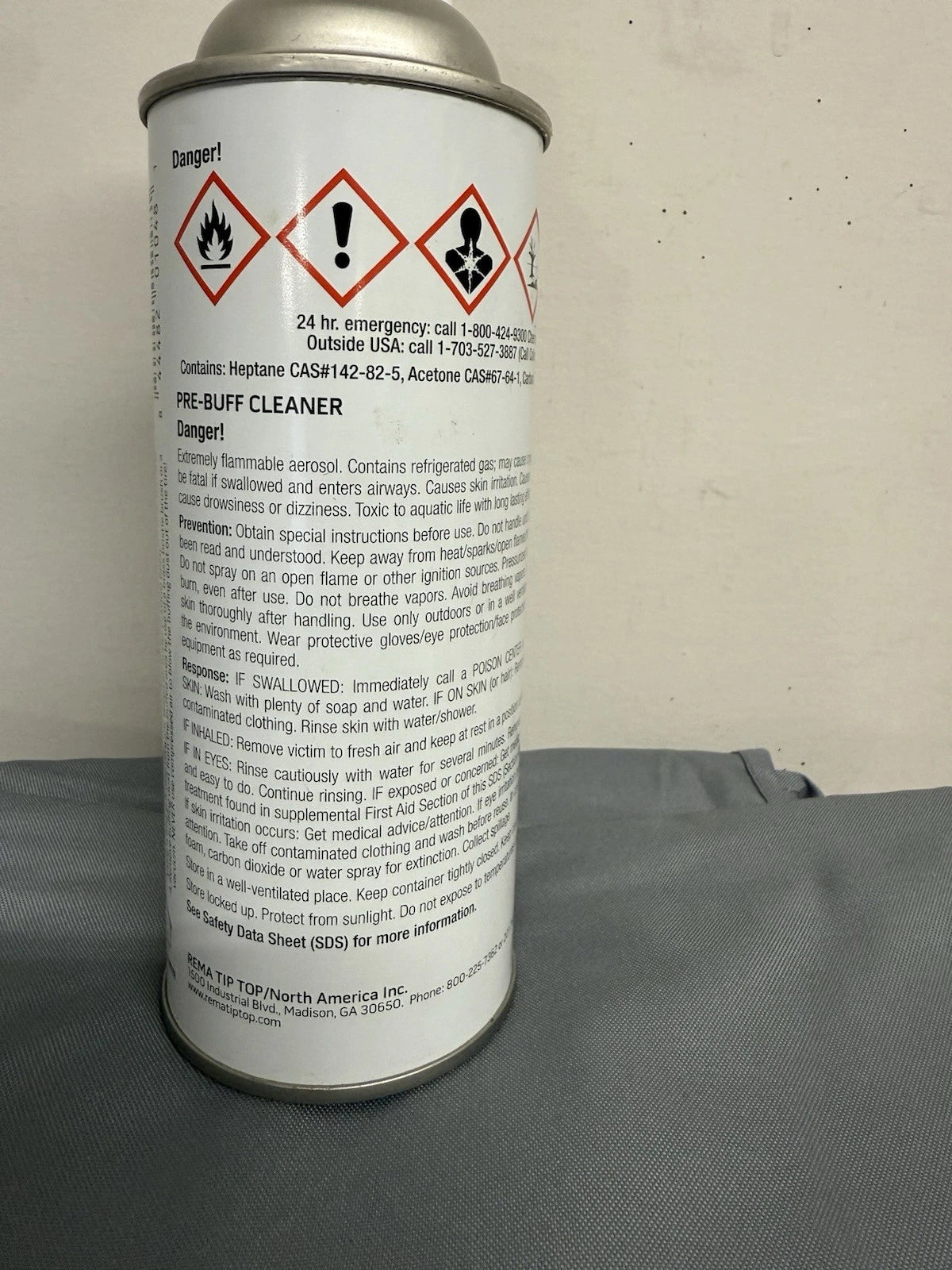 Rema Tip Top Tire Repair Pre-Buff Cleaner DT-491F , Aerosol (Flammable) 16 fl