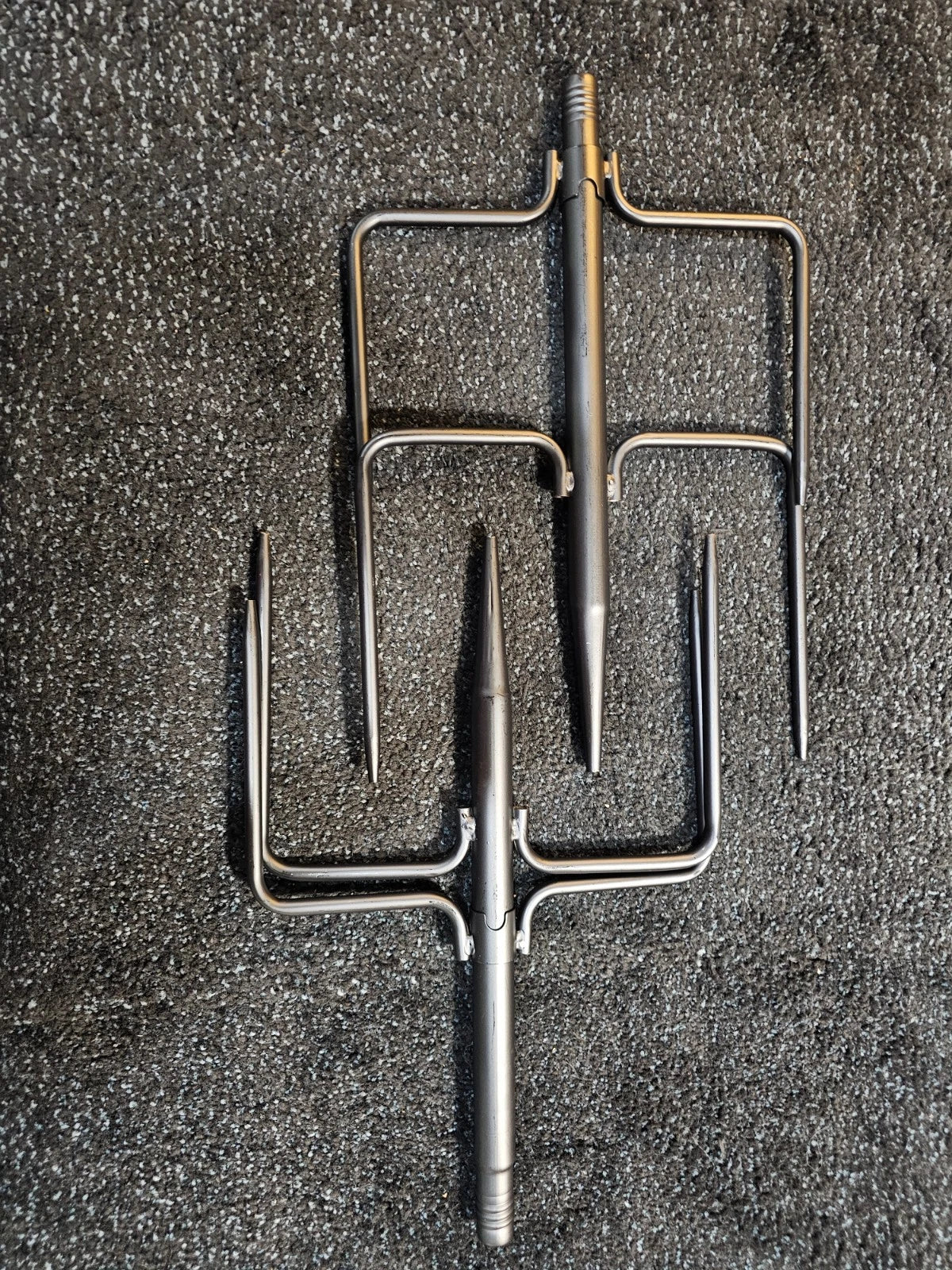 4 Pack, 7ft  Heavy Duty Metal String Light Poles Adjustable Outdoor Lighting Stand for Patio,Backyard,Garden,Party & Wedding Rustproof & Sturdy with Hooks