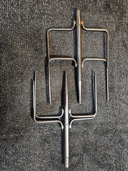 4 Pack, 7ft  Heavy Duty Metal String Light Poles Adjustable Outdoor Lighting Stand for Patio,Backyard,Garden,Party & Wedding Rustproof & Sturdy with Hooks