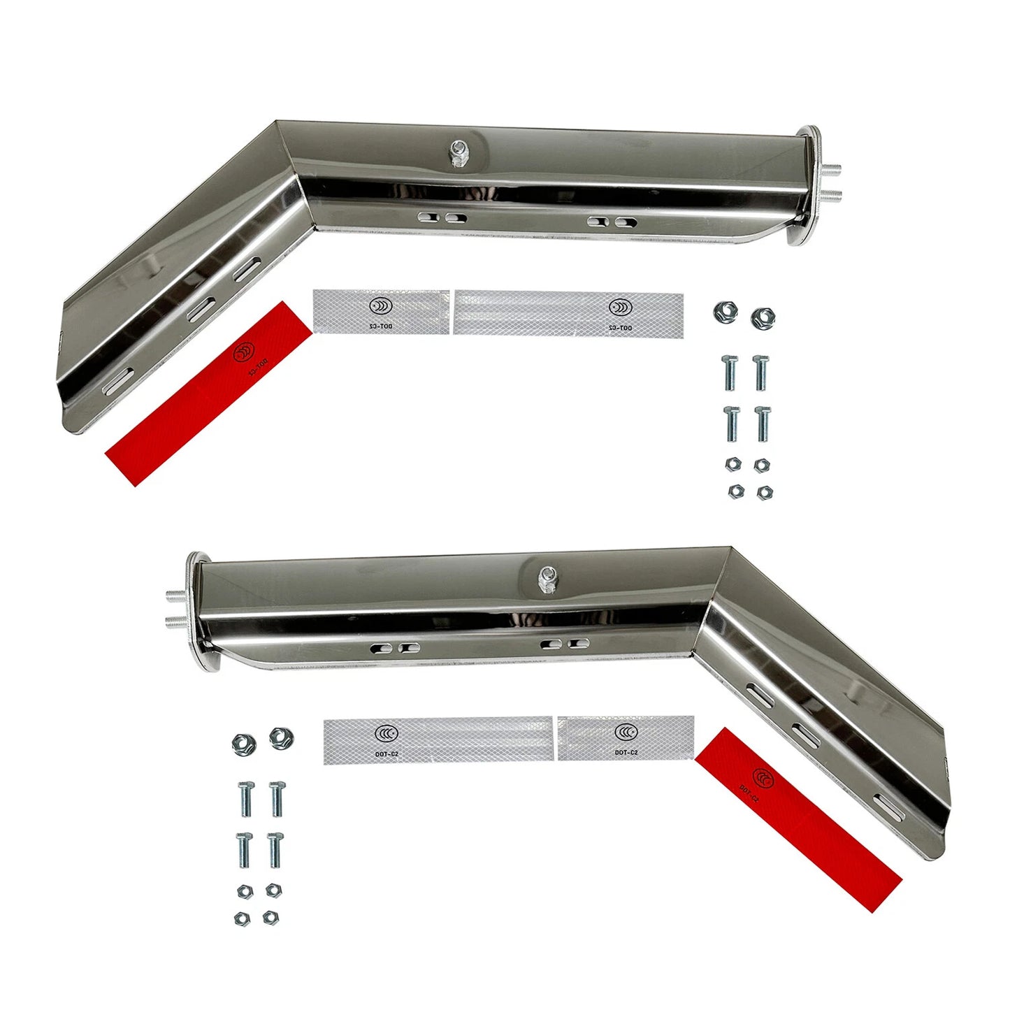 Semi Truck Spring Loaded Mud Flap Hanger Angled Stainless Steel RH&LH 1.125"