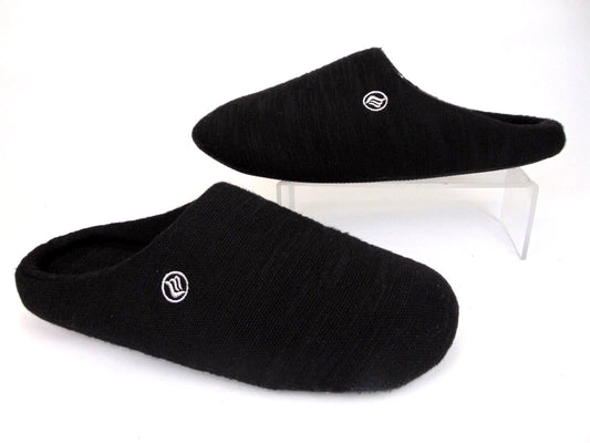 Merence Mens Black Knit Warm House Slip on Moccasin Slippers Shoes Size Med 9-10 (Copy)