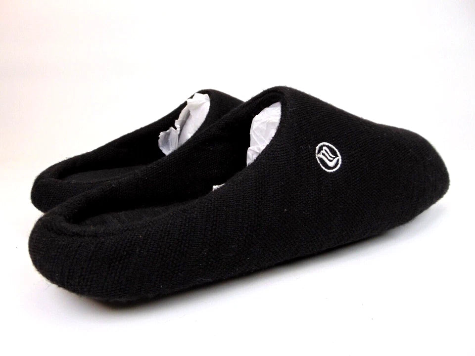 Merence Mens Black Knit Warm House Slip on Moccasin Slippers Shoes Size Med 9-10 (Copy)