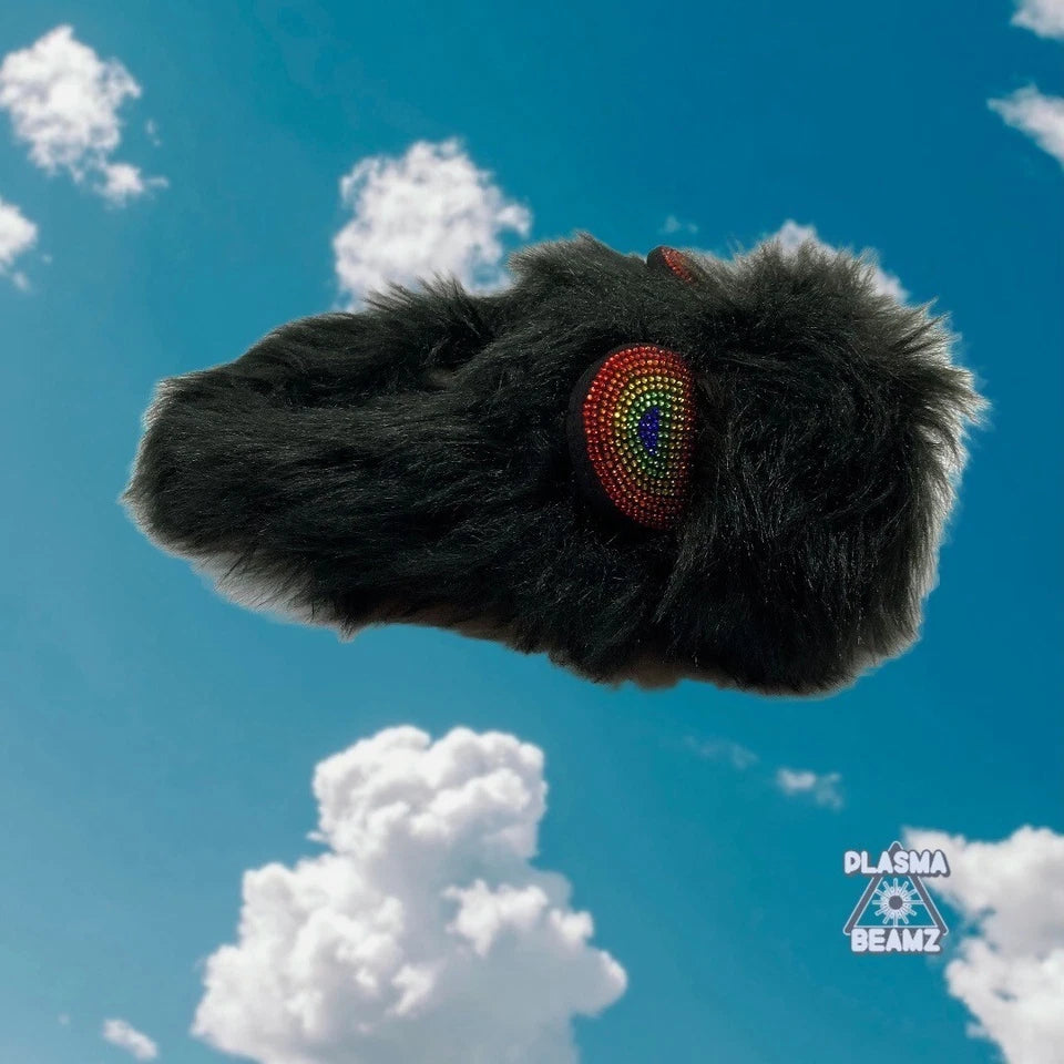 Black Furry Rhinestone Steve Madden Slippers Size Medium