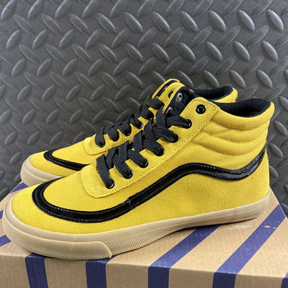 Bruce Lee Sneakers Yellow Black Stripe Tribute To Kung Fu Canvas Suede Size 9